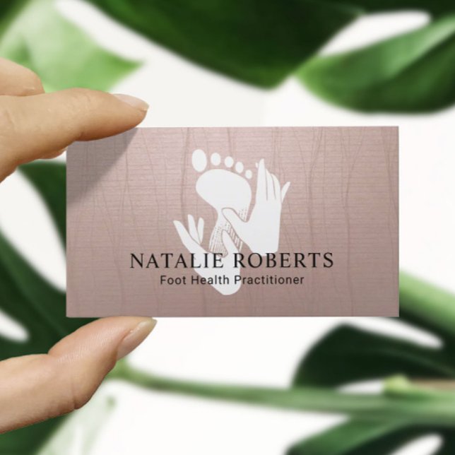 Podiatrist Foot Massage Therapeut Vintag Pink Zen Visitenkarte (Von Creator hochgeladen)