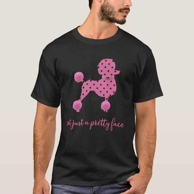 PODLE POLKA DOTS PINK POODLE HÜBSCHE OBERFLÄCHENHU T-Shirt (Vorderseite)