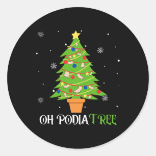Podologie-Weihnachtsbaum Podologe Fuß Medizin Ist Runder Aufkleber