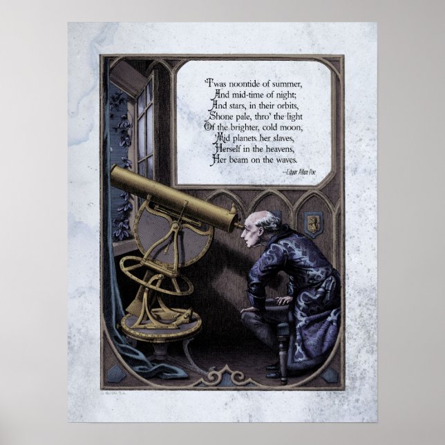 Poe "Abend Star" Steampunk Viktorianisch Art 17x22 Poster (Vorne)