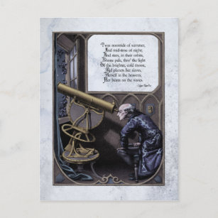 Poe "Abend Star" Steampunk Viktorianisch Postcard Postkarte