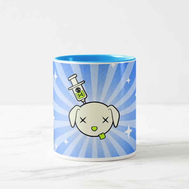 Poe-Explosions-Kaffee-Tasse - Blau Zweifarbige Tasse (Mittel)