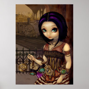 Poe - gotisches Steampunk viktorianisch - Kunstdru Poster