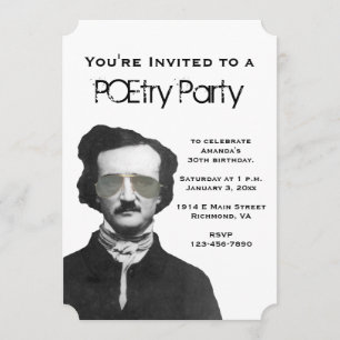 POE-Party Einladungen mit Edgar Allan Poe