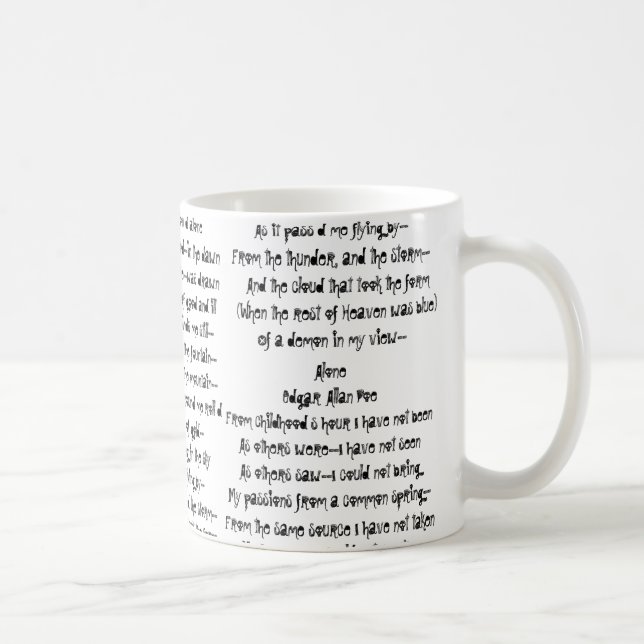 Poe-Poesie Kaffee-Tasse Kaffeetasse (Rechts)
