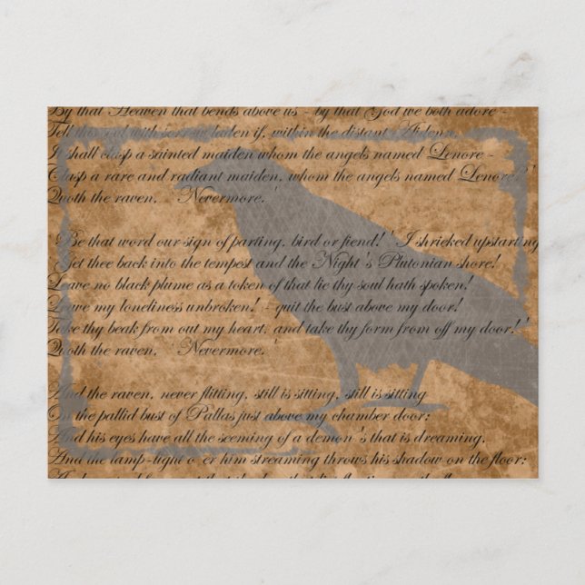 Poe Rabe Goth Postkarte (Vorderseite)
