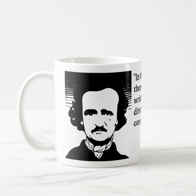 Poe Zitat zum Schreiben Kurzer Geschichten Kaffeetasse (Links)