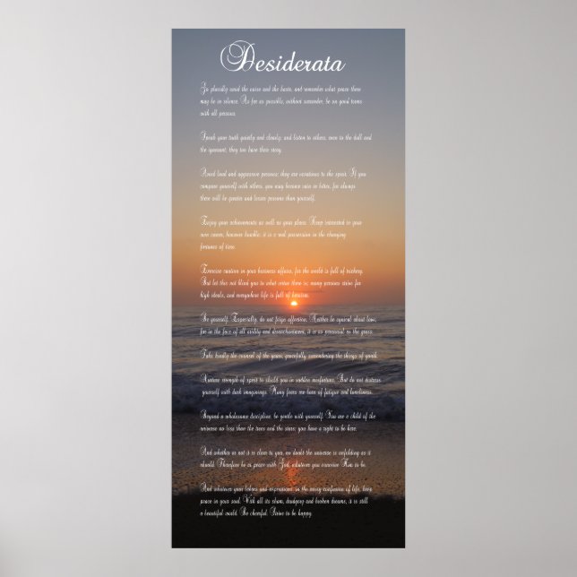 POEM DESIDERATA POSTER (Vorne)