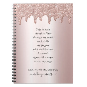 Poem for Writers Blush Metallic and Glitter Drips Notizblock