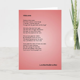 Poem Greeting Card - Citizenship - Herzlichen Glüc Dankeskarte
