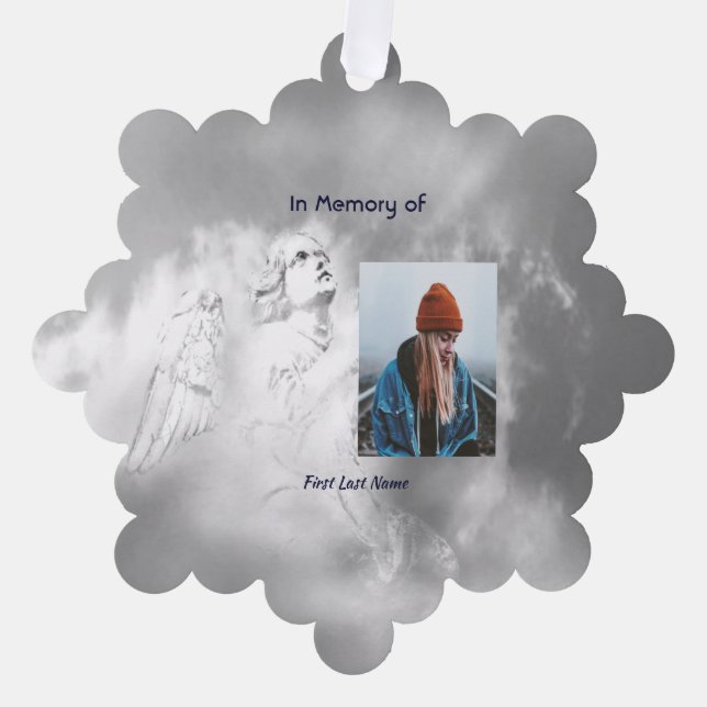  Poem Memorial Keepsake Angel Sky Clouds  Ornament Karte (Vorderseite)