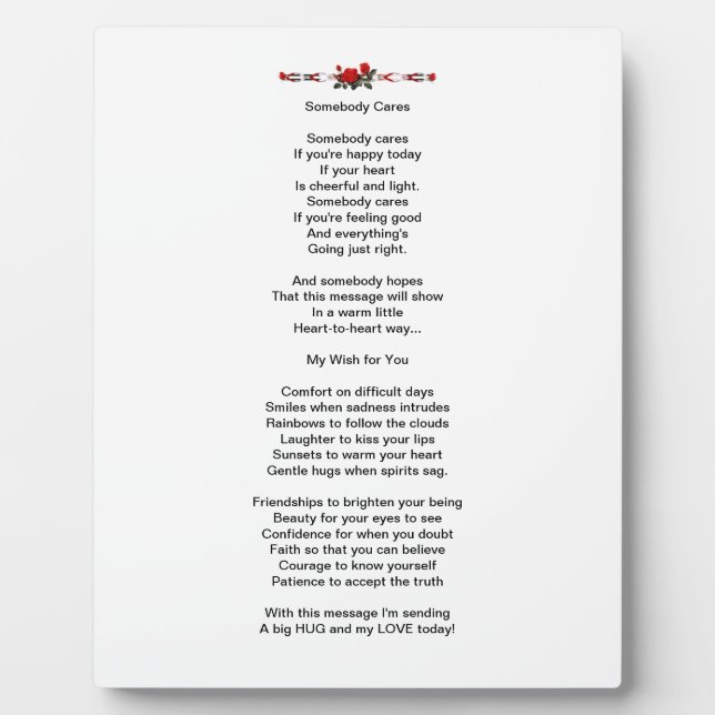 Poem Plaque Fotoplatte (Vorderseite)