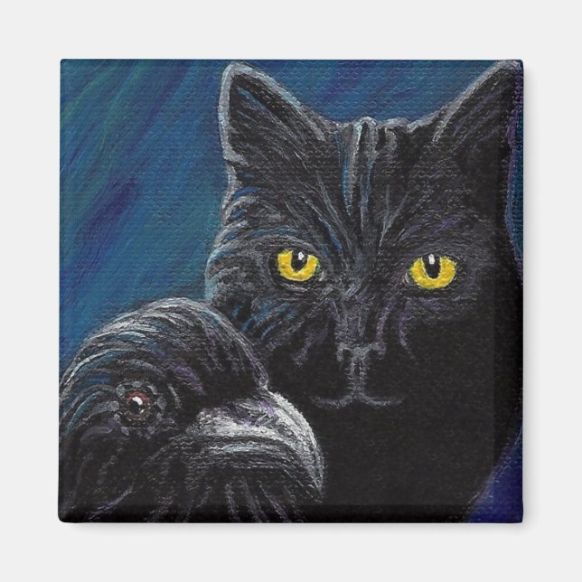 Poe's Cat & Raven Magnet (Vorne)