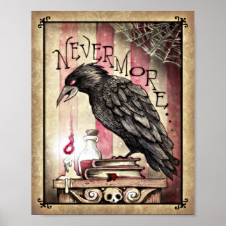 Poe's Rabe-Nimmermehr-Poster Poster