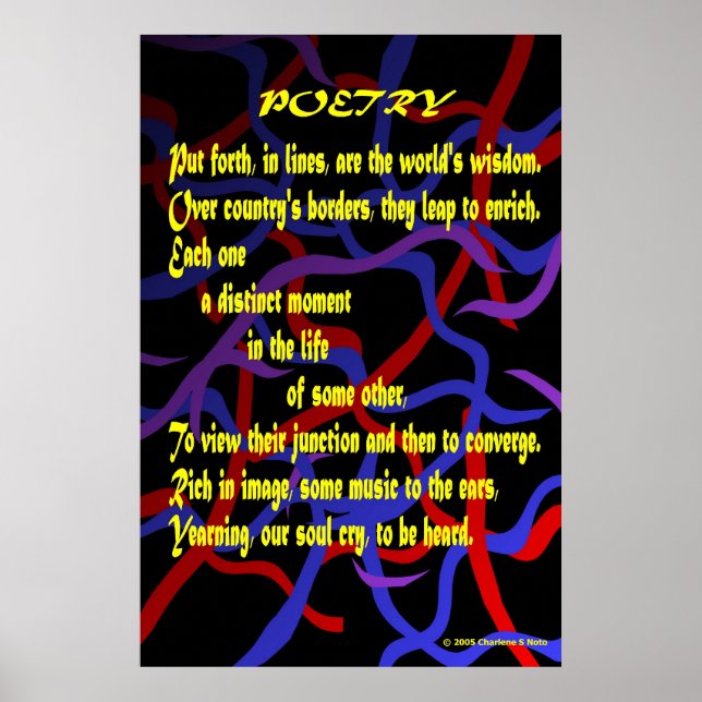 Poesie (akrobisches Gedicht) Poster (Vorne)
