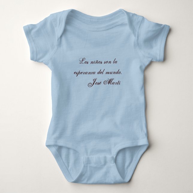 Poesie-Babykleidung 1 (Blau) Jose Marti Baby Strampler (Vorderseite)