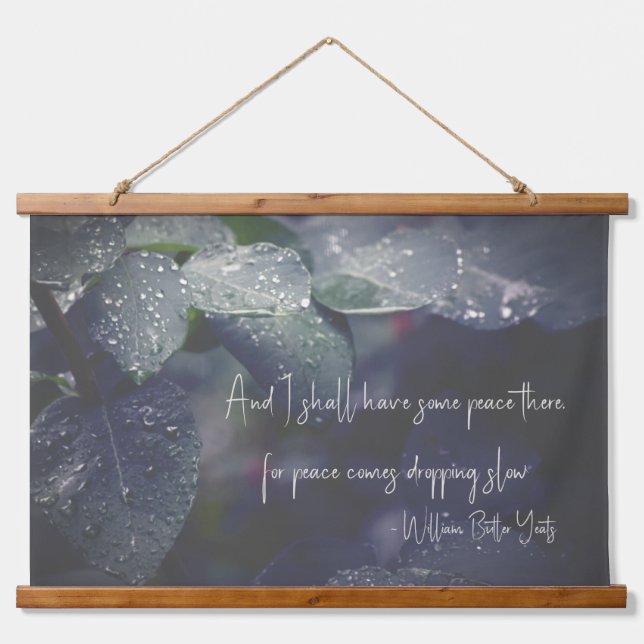 Poesie-Blätter Wandteppich Mit Holzrahmen (Vorne)