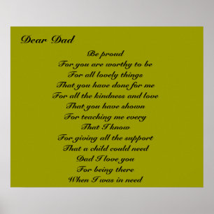 Poesie für den Tag des Vaters Poster