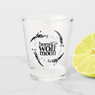 Poesie Geboren unter Wolf-Mondkolonnen Schnapsglas