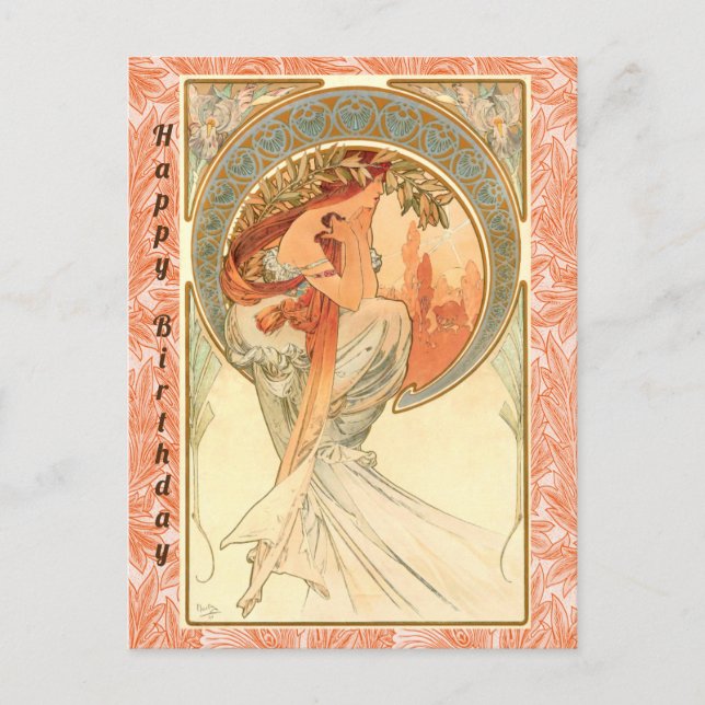 Poesie, glücklich zum Geburtstag Postkarte (Vorderseite)