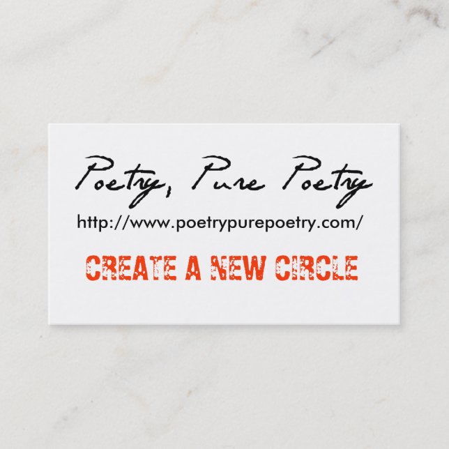Poesie, reine Poesie-Konzert-Tropfen-Karten Visitenkarte (Vorderseite)
