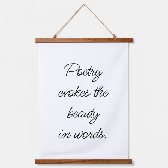 Poesie ruft Holz-Topped-Wandteppiche hervor Wandteppich Mit Holzrahmen (Vorderseite)