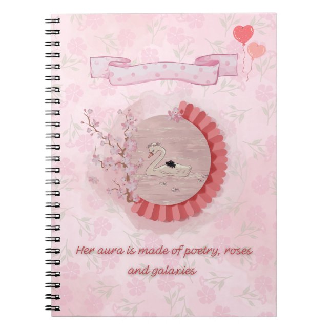 Poesie und Rose-Notebook Notizblock (Vorderseite)