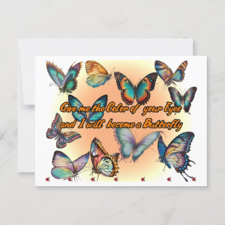 Poesie und Schmetterlinge Postkarte