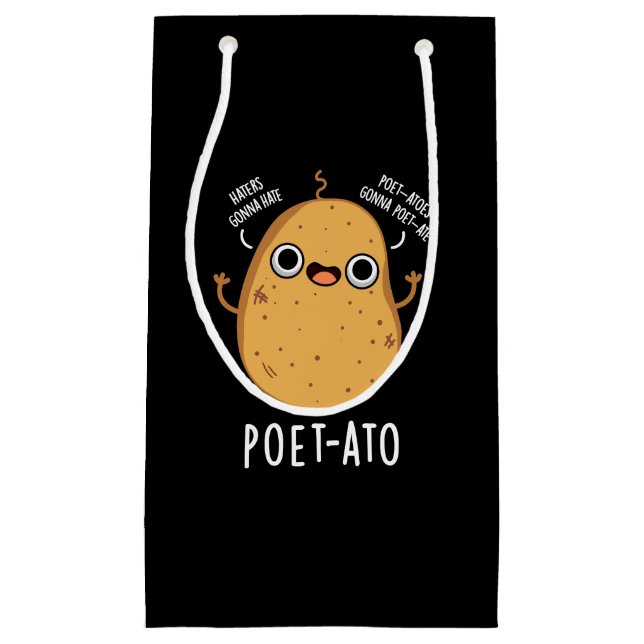 Poet ato Funny Veggie Potato Pun Dark BG Kleine Geschenktüte (Vorderseite)