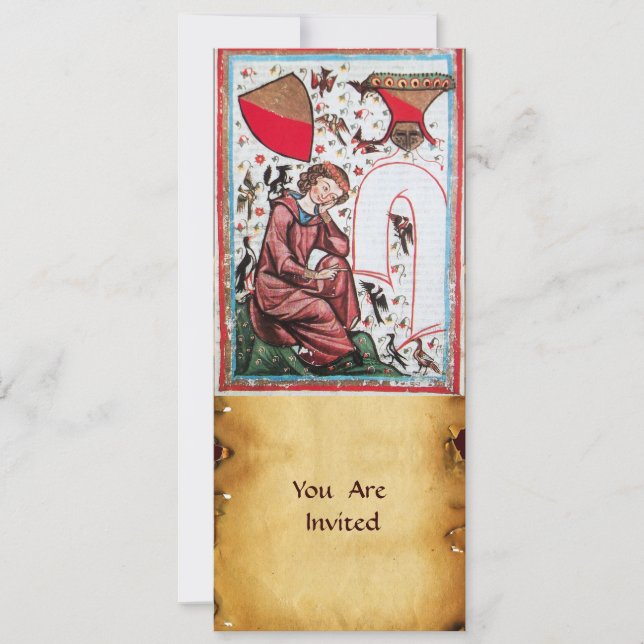 POET IM GARTEN DER VÖGEL EINLADUNG (Vorderseite)