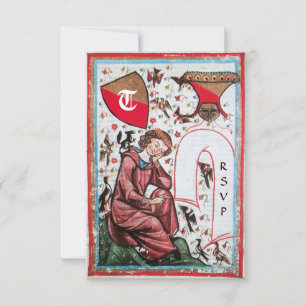 POET IM GARTEN DES VÖGELMONOGRAMM-uAwg Einladung