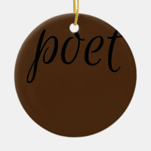 Poet Reading and Writing Poetry Keramik Ornament
