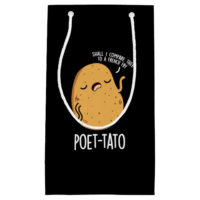 Poet tato Funny Potato Pun Dark BG Kleine Geschenktüte (Vorderseite)