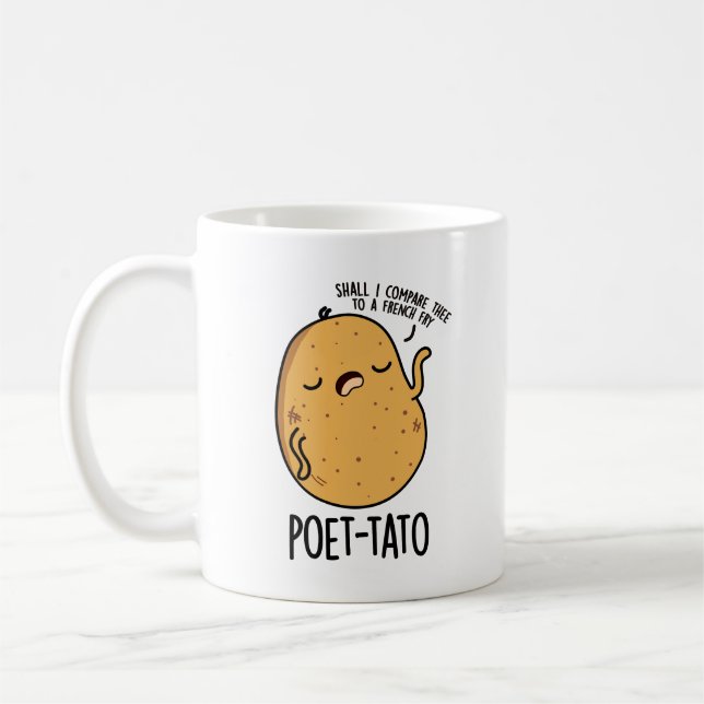 Poet tato Funny Potato Pun Kaffeetasse (Links)