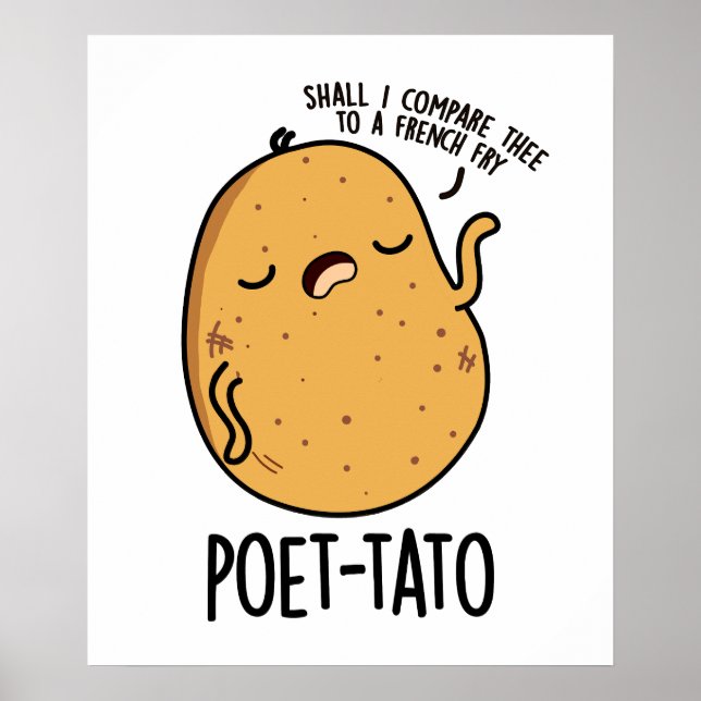 Poet tato Funny Potato Pun Poster (Vorne)