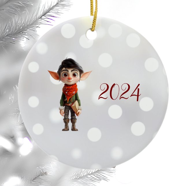 Poet Teen Christmas Elf Keramik Ornament (Von Creator hochgeladen)