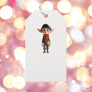 Poet Teen Christmas Elf White Gift Tags Geschenkanhänger