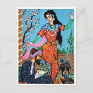 Poet und Tanznymph Postkarte