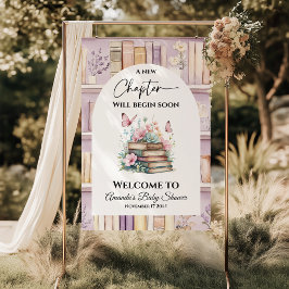 Poetcore New Chapter Pink Girl Book Baby Shower Poster