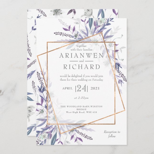 Poeten Gartengeometrie Einladung (Vorne/Hinten)