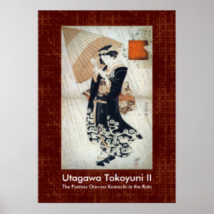 Poetess in der Regen-Japaner-Kunst Poster