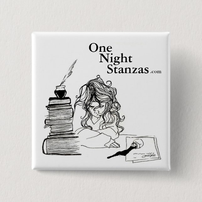 Poetgirl Button, Quadrat Button (Vorderseite)