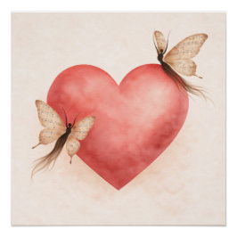 Poetic  Butterfly Form  -Heart Poster
