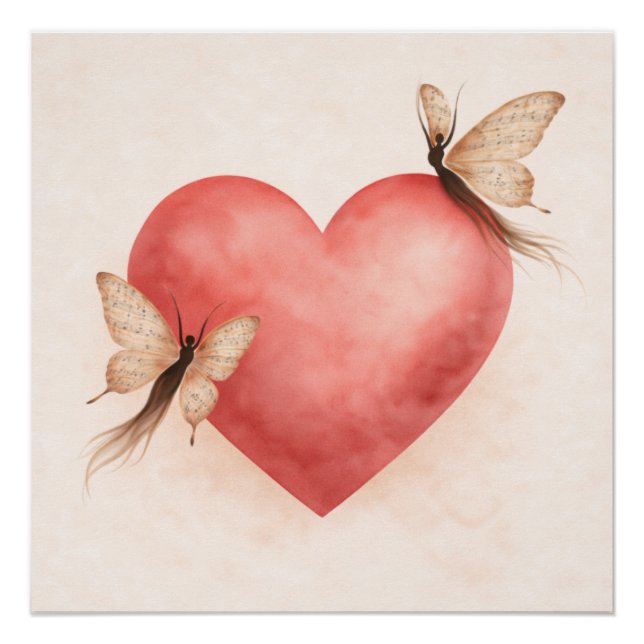 Poetic  Butterfly Form  -Heart Poster (Vorderseite)