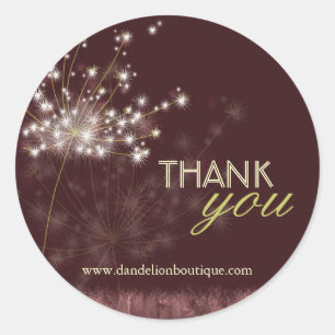 Poetic Fall Dandelion Business Vielen Dank Runder Aufkleber