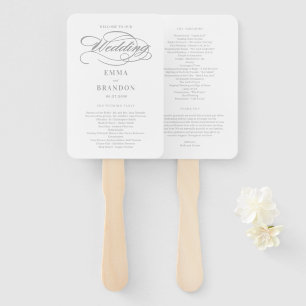 Poetic Script EDITABLE COLOR Wedding Program Fan Fächer