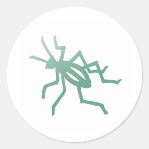 Poetica Green Cricket Runder Aufkleber