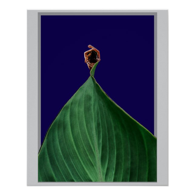 Poético Verde Orgânico Folha Estética Natural Poster (Vorderseite)