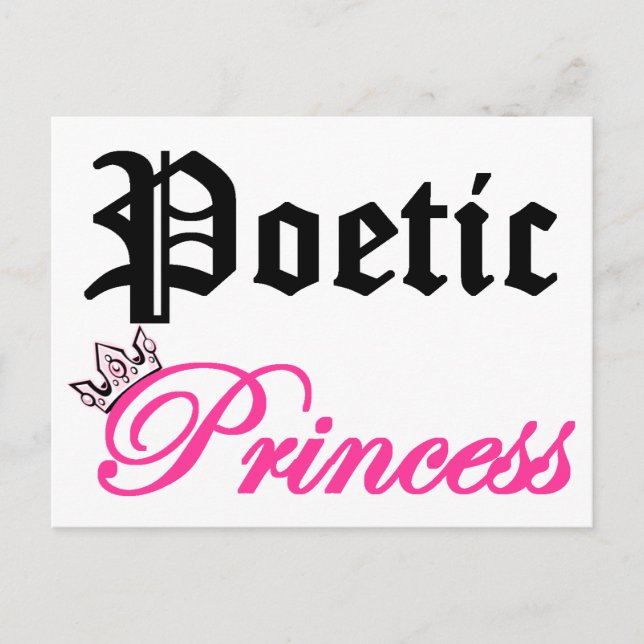 Poetische Prinzessin Postkarte (Vorderseite)
