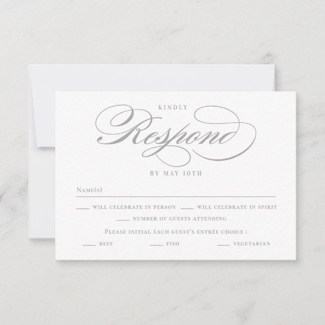 Poetische Script EDITABLE FARBE Wedding RSVP Card Einladung (Vorderseite)